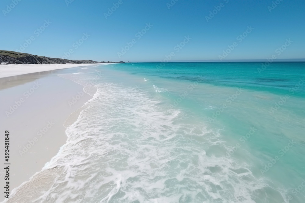 illustration, sea with turquoise blue and transparent water, ai generative