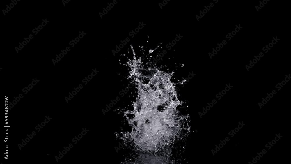 Super Slow Motion Shot of Real Water Splash Explosion from Isolated on Black at 1000fps. Super Slow Motion Shot of Real Water Splash Explosion from Isolated on Black at 1000fps.