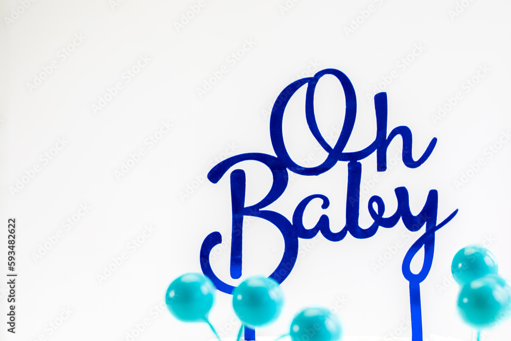 pregnancy announcement background with text Oh Baby in blue. Greeting card, baby shower invitation, baby birth, isolated on white background Newborn concept pregnancy announcement background with text Oh Baby in blue. Greeting card, baby shower invitation, baby birth, isolated on white background Newborn concept