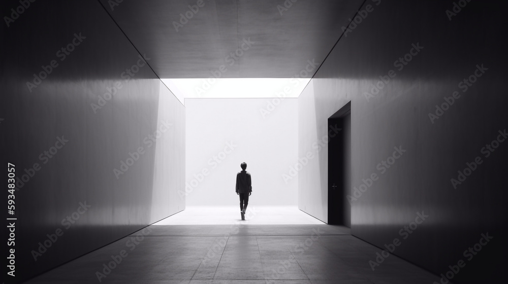 silhouette of a person in a doorway