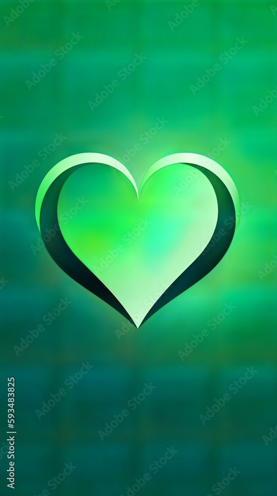 a green heart with nice graphics a green heart with nice graphics