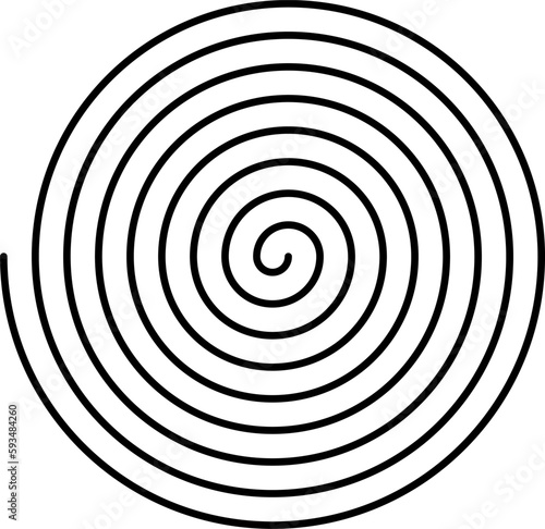 Equally spaced spiral line, editable stroke path vector illustration