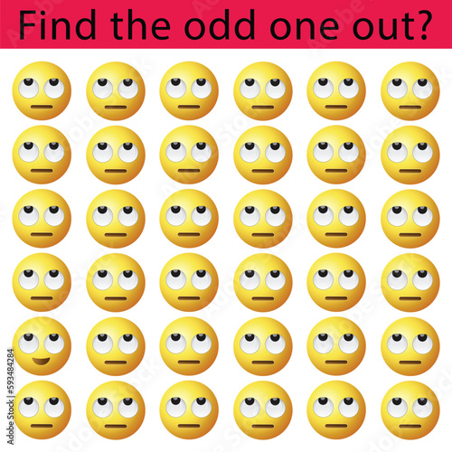 Find the odd one out vector illustration sheet. Spot the difference.