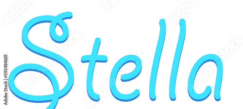 Stella - light blue color - female name - sparkles - ideal for websites, emails, presentations, greetings, banners, cards, books, t-shirt, sweatshirt, prints

