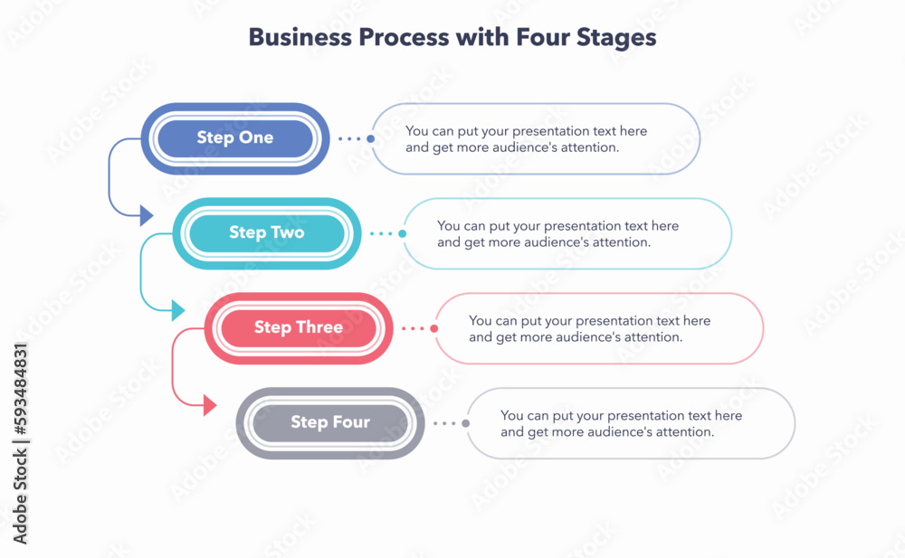 Four steps business infographic template. Flat creative diagram divided into four colorful sections. Four steps business infographic template. Flat creative diagram divided into four colorful sections.