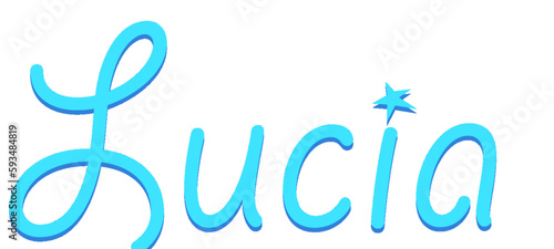 Lucia - light blue color - female name - sparkles - ideal for websites, emails, presentations, greetings, banners, cards, books, t-shirt, sweatshirt, prints

