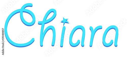 Chiara - light blue color - female name - sparkles - ideal for websites, emails, presentations, greetings, banners, cards, books, t-shirt, sweatshirt, prints


