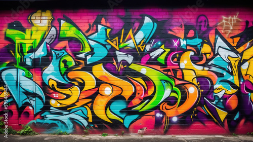 Graffiti on the wall. AI 