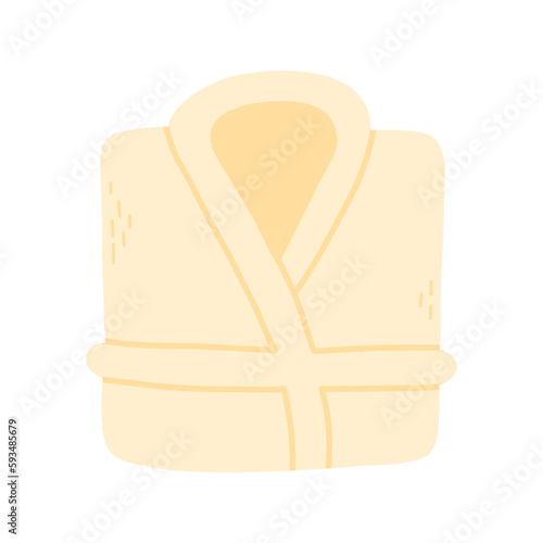 Bathrobe in flat style. Vector illustration. Insulated folded robe.