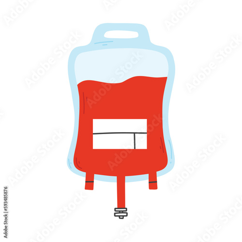 Blood bag in flat style. Vector illustration. Isolated blood bag.