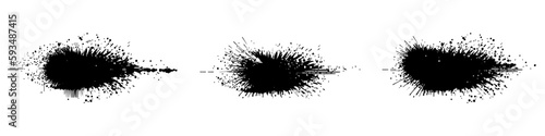 Splashes. Blotter spots. Black liquid paint splash or ink splatter. Abstract grunge background. Vector illustration