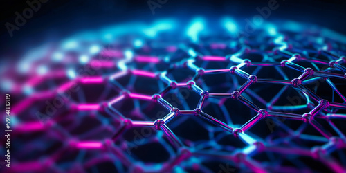 Tela white and blue abstract image of a graphene mesh