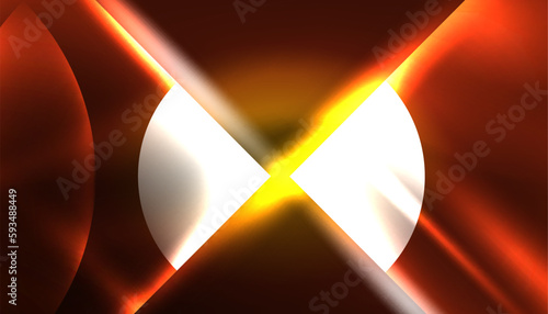 Abstract background vector neon glowing geometric elements. Hi-tech design for wallpaper, banner, background, landing page, wall art, invitation, prints, posters