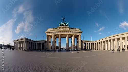 illustration, brandenburg gate, berlin, germany, generative ai photo