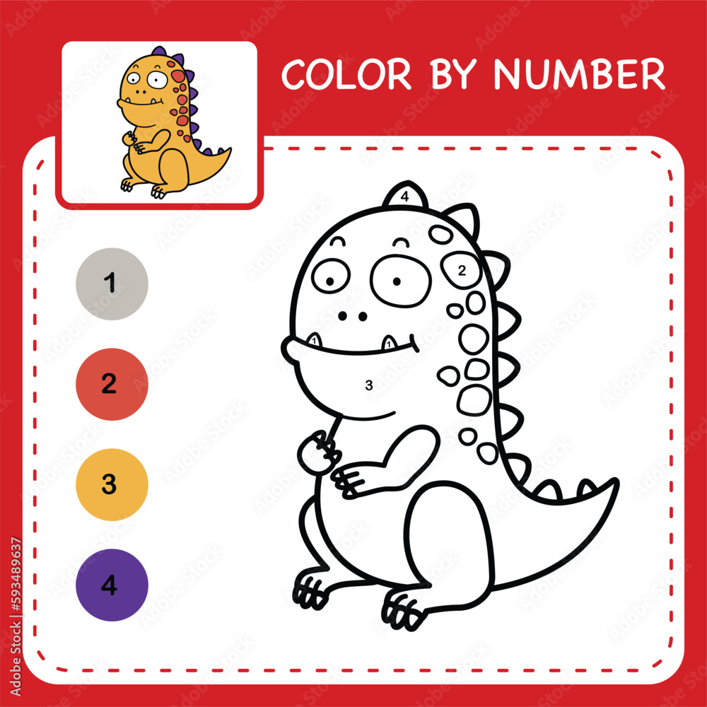 color-by-number-worksheet-for-kids-learning-numbers-by-coloring-stock