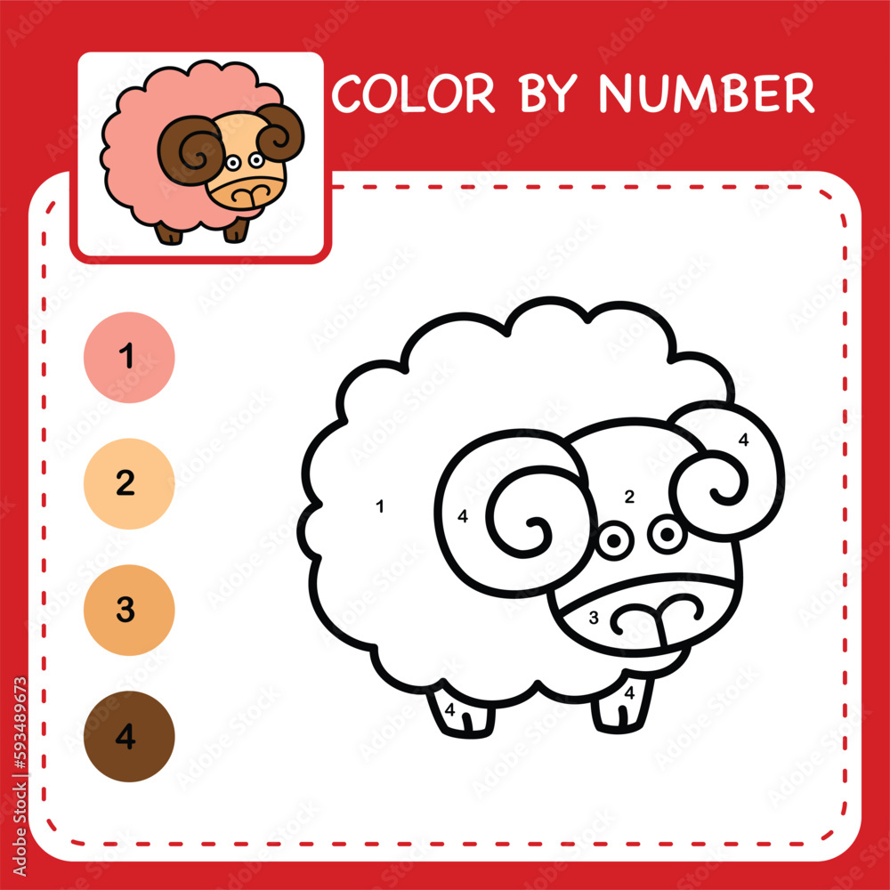 color-by-number-worksheet-for-kids-learning-numbers-by-coloring-vector