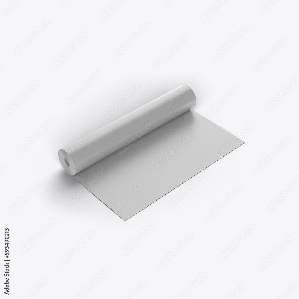 Craft Paper Roll Mockup. 3D render Craft Paper Roll Mockup. 3D render