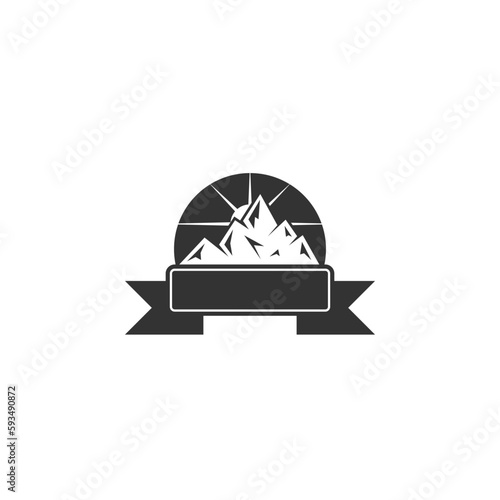 outdoor adventure mountain logo template. Icon Illustration Brand Identity. Isolated and flat illustration. Vector graphic