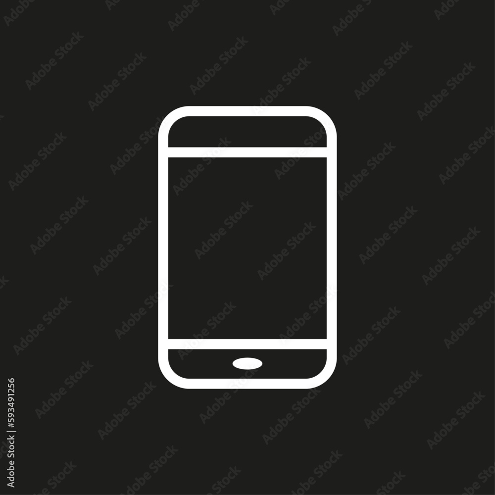 Vector flat illustration. White phone icon on a black background. The concept of electronic devices. Suitable for social networks, icons, screensavers and as a template. Vector flat illustration. White phone icon on a black background. The concept of electronic devices. Suitable for social networks, icons, screensavers and as a template.