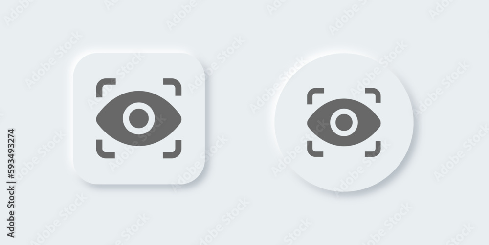 View solid icon in neomorphic design style. Eye signs vector illustration.
