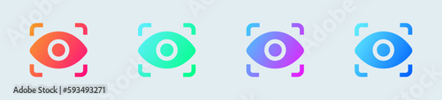 View solid icon in gradient colors. Eye signs vector illustration.