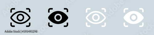 View icon set in black and white. Eye signs vector illustration.