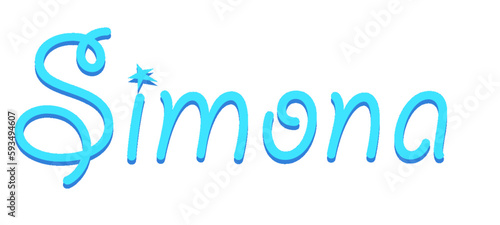Simona - light blue color - female name - sparkles - ideal for websites, emails, presentations, greetings, banners, cards, books, t-shirt, sweatshirt, prints

