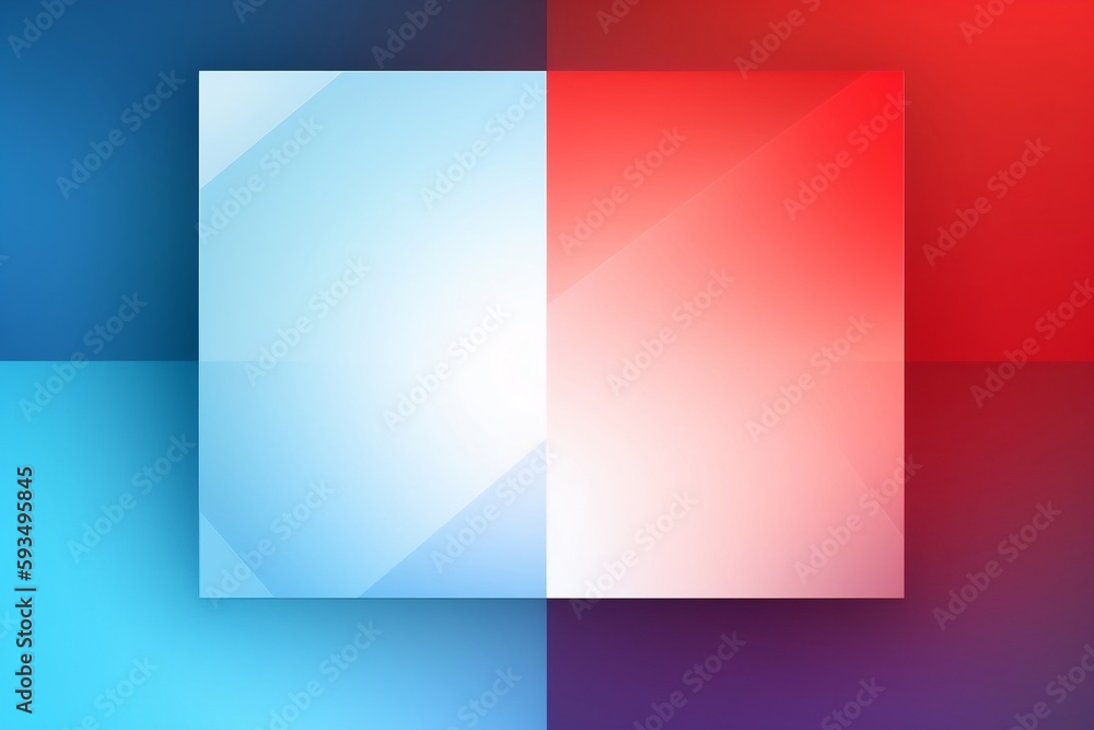 red blue two tone gradient abstract square with a white hue background, vector illustration. generative AI