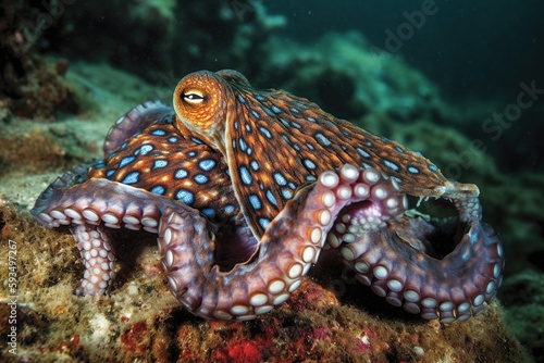 Discover the Beauty of Underwater Life: Octopus Hunting in Vibrant Coral Reef