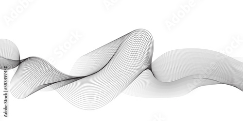 Abstract wave curve lines background. Abstract frequency sound wave lines and technology curve lines background. 