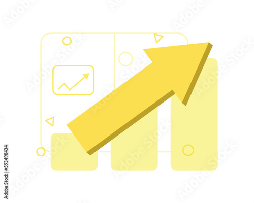 Analyzing investments, celebrating financial success and money growth. Money increasing concept. Vector illustration.