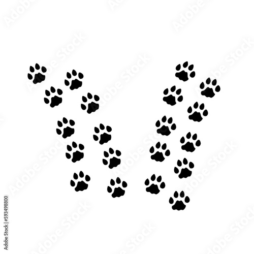 Fototapeta Naklejka Na Ścianę i Meble -  cat footprints silhouette