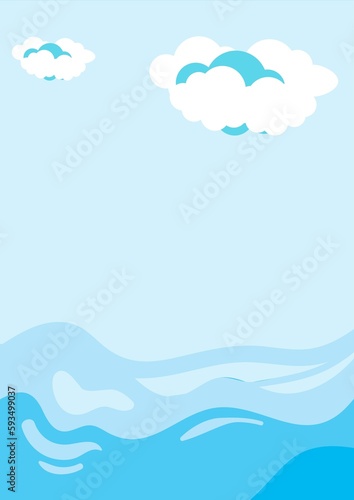 Bright and shaded atmosphere summer sea background illustration