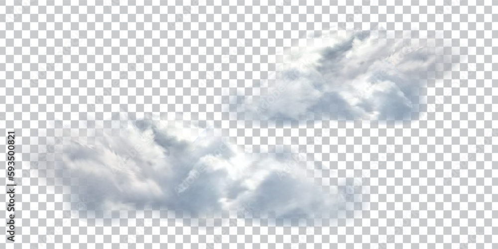 Realistic isolated cloud on transparent background. Vector set of ...