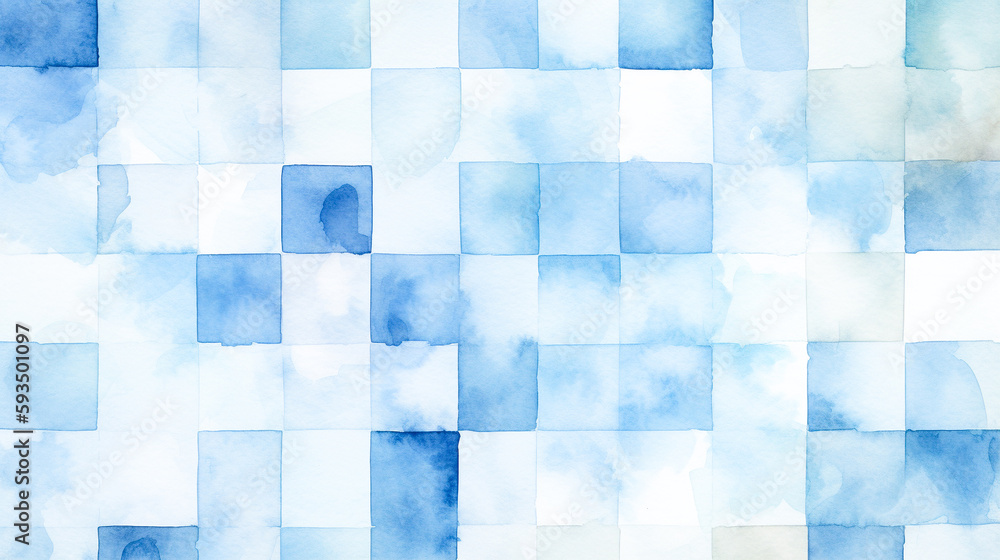 爽やかなブルーの水彩モザイク背景 Generative AI 爽やかなブルーの水彩モザイク背景 Generative AI