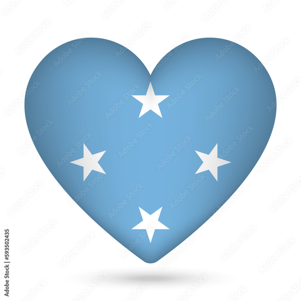 Micronesia flag in heart shape. Vector illustration. Micronesia flag in heart shape. Vector illustration.