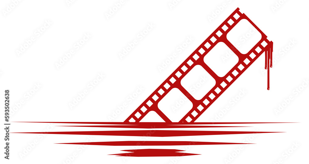 Silhouette of the Bloody Filmstrip Sign for Movie Icon Symbol with Genre Horror, Thriller, Gore, Sadistic, Splatter, Slasher, Mystery, Scary or Halloween Poster Film Movie. Format PNG Silhouette of the Bloody Filmstrip Sign for Movie Icon Symbol with Genre Horror, Thriller, Gore, Sadistic, Splatter, Slasher, Mystery, Scary or Halloween Poster Film Movie. Format PNG