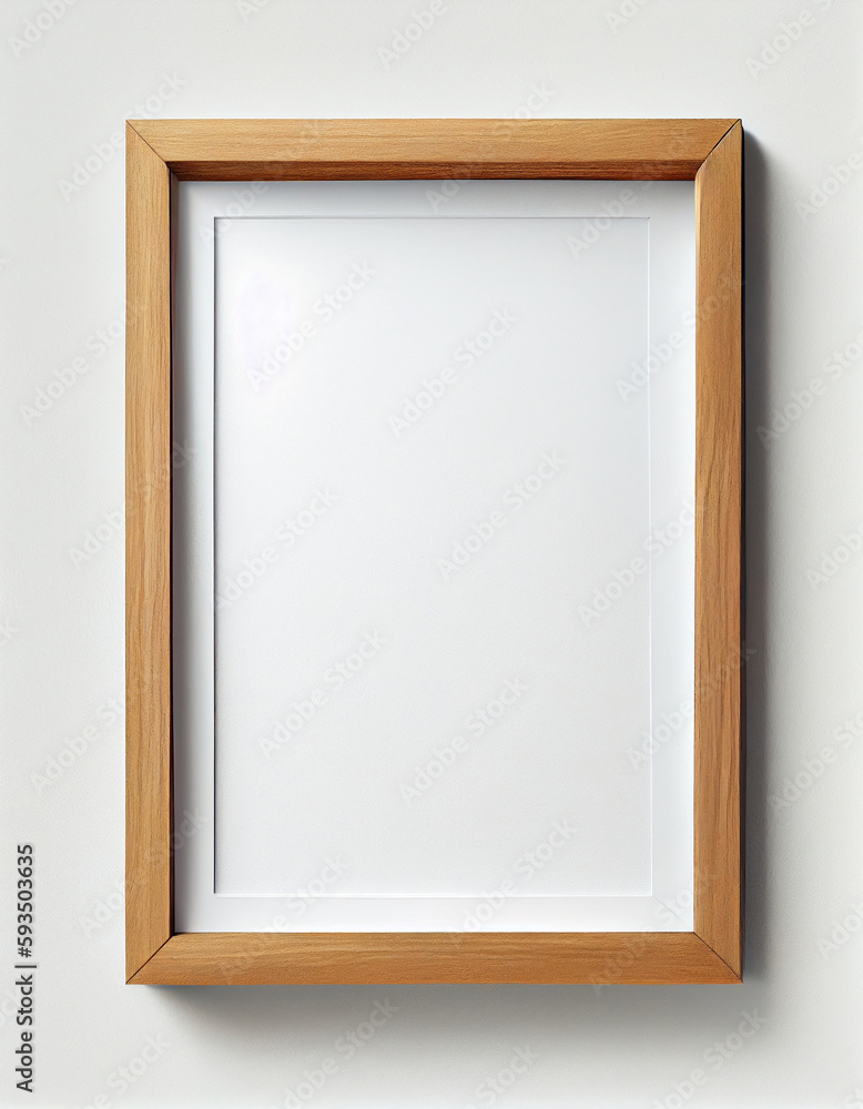 Empty frame with copy space on the wall, created with generative AI Empty frame with copy space on the wall, created with generative AI