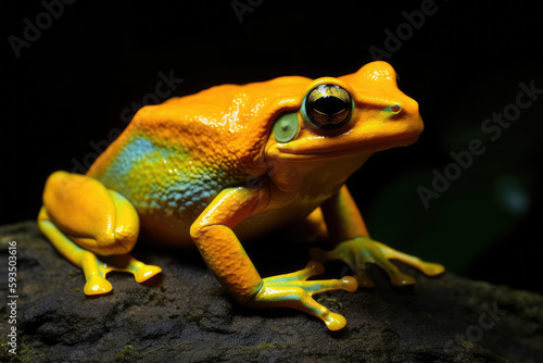 a brilliantly hued Amazonian frog, generative AI