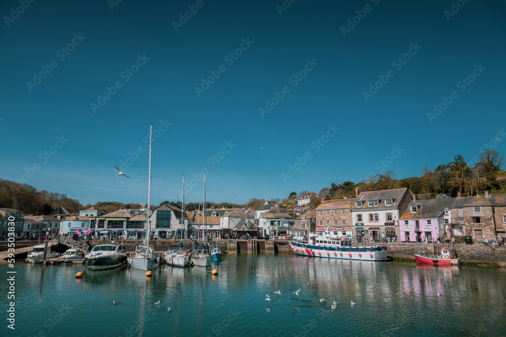 Padstow harbour on a sunny morning