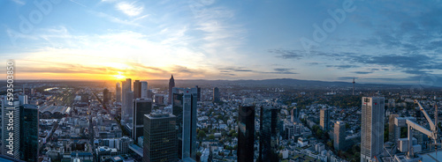 Panorama of the Frankurt city skyline in Germany