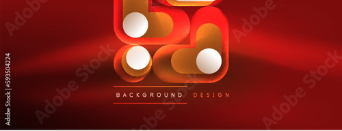 Neon circle abstract background. Template for wallpaper, banner, presentation, background