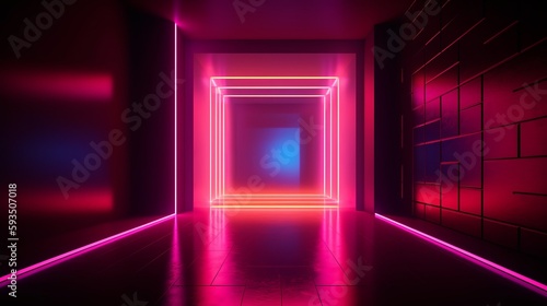 Glowing Neon Square Generative AI