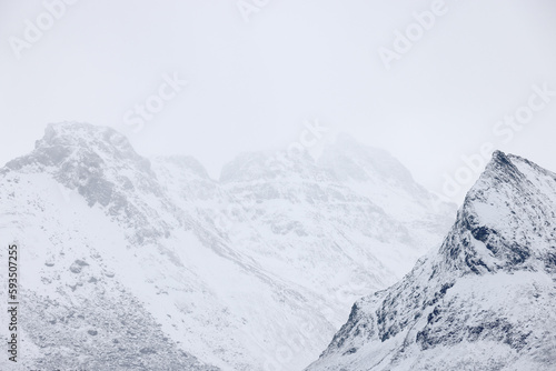 Winter landscape in Lofoten Archipelago, Norway, Europ