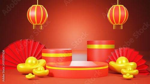 red gold chinese new year pattern pallet