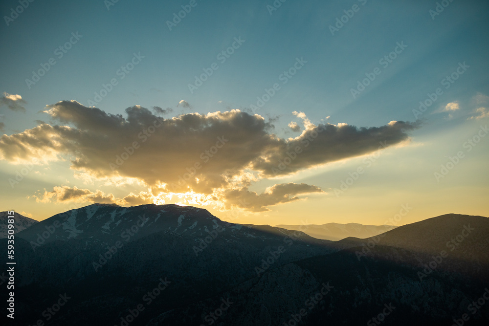 Beautiful Turkish mountains at sunset