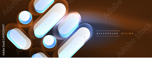 Neon circle abstract background. Template for wallpaper, banner, presentation, background