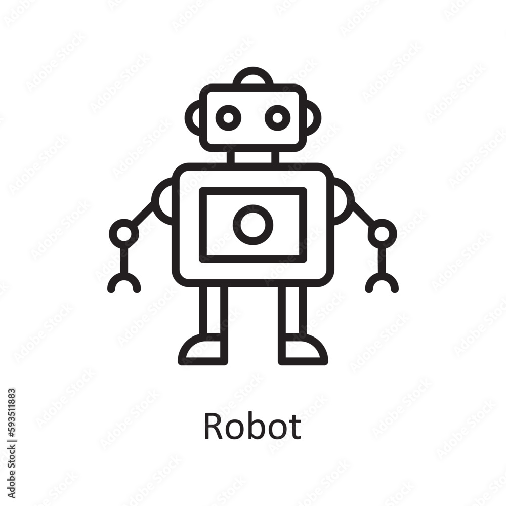 Robot Vector Outline icon Design illustration. Gaming Symbol on White background EPS 10 File Robot Vector Outline icon Design illustration. Gaming Symbol on White background EPS 10 File