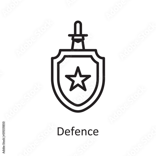 Defence Vector Outline icon Design illustration. Gaming Symbol on White background EPS 10 File