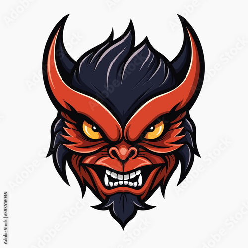 Fototapeta Naklejka Na Ścianę i Meble -  devil head mascot vector illustration